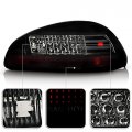 Acanii For 1997-2003 Pontiac Grand Prix Black Smoked Led Tail Lights Brake Lamps Pair Driver Passenger Replacement