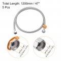 Uxcell Faucet Supply Line Connector 5pcs G1 2 Female X 47 Inch Long Braided 304 Stainless Steel Water Hose Silver Tone