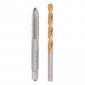 1 4-20 Unc Straight Flute Tap Left Hand And 5 1mm Twist Drill Bit Set Titanium Plated High Speed Steel Drilling Machine 