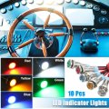 10pcs 6mm 1 4 Car Interior Led Indicator Lights Ac Dc 12-24v Flat Head Signal Lamp With 150mm Cable Length Multicolor