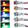 10pcs 6mm 1 4 Car Interior Led Indicator Lights Ac Dc 12-24v Flat Head Signal Lamp With 150mm Cable Length Multicolor 