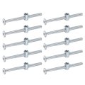 10pcs Bed Frame Bolts M6 X 80mm Hex Socket Head Screws Barrel Nuts Bunk Furniture With Rice-shaped Nut For Chairs Cots Silver 