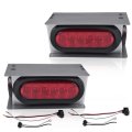 Led Trailer Tail Light Kit With Steel Boxes Housing 6 In Oval Lights And 2 Round Red Side Marker Lamps Rear Assembly For Tow