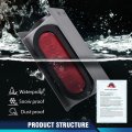 Led Trailer Tail Light Kit With Steel Boxes Housing 6 In Oval Lights And 2 Round Red Side Marker Lamps Rear Assembly For Tow
