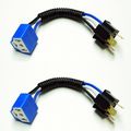 Ceramic H4 9003 Harness Wiring Set For Car Auto Bulb 2 Pcs Plug N Play Socket 12 Volts 