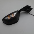 Httmt- Black Rearview Mirrors Led Turn Signals Compatible With Kawasak Ninja Zx10r 2016-2021 2017 2018 2019 P N Mt252-039-bk