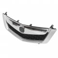 Ecotric Front Grille Moulding Trim Compatible With 2009-2010 Acura Tsx 2010 2009 Chrome Bumper Mesh Cover Molding Vent Hood
