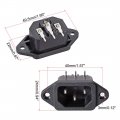 Uxcell C14 Panel Mount Plug Adapter Ac 250v 10a 15a 3pins Iec Inlet Module Power Connector Socket Right Angle