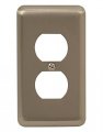 Amerelle Devon Round Corner Single Duplex Steel Wallplate In Brushed Nickel 
