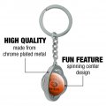 Graphics More East Central University Tigers Logo Keychain Spinning Round Chrome Plated Metal