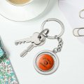 Graphics More East Central University Tigers Logo Keychain Spinning Round Chrome Plated Metal