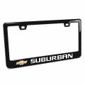 Ipick Image Black Real 3k Carbon Fiber Finish Abs Plastic License Plate Frame For Chevrolet Suburban In 3d