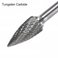 Uxcell Tungsten Carbide Rotary Files 1 8 Shank Double Cut Cylindrical Radius End Burrs Tool 4 Dia For Die Grinder Drill Bit
