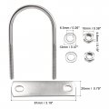 Uxcell Round U-bolt 2 05 Mm Inner Width 100mm Length Steel M6 With Nuts Plate Washers 2 Set