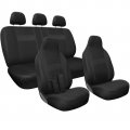 Oxgord 10 Piece Seat Cover Set For Car Truck Suv Van Pickup Cloth Solid Black
