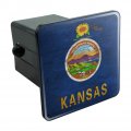 Rustic Kansas State Flag Distressed Usa Tow Trailer Hitch Cover Plug Insert