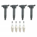 Uf333 4x Ignition Coil Iridium Spark Plug Fits For Toyota Camry 2 4l 2002-2011