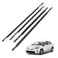4pcs Window Moulding Trim Weatherstrips Belt Front Rear Set Replacement For 2010-2015 Prius 