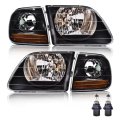Headlight Assembly Halogen For Ford F150 1998 1999 2000 2001 2002 2003 2004 Heritage Fit 1997-2002 Expedition 1998-1999 F250 W 