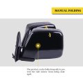 Black Left Side Mirror Fit For 1990-1997 Toyota Land Cruiser Smooth Glass Manual Folding Non-heated