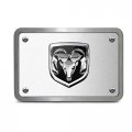 Ipick Image Made For Ram Head Logo Uv Graphic Brushed Silver Billet Aluminum 2 Inch Tow Hitch Cover