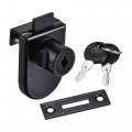 Display Cabinet Glass Lock Single Door Oval Keyed Different Zinc Alloy Black Finish For 5-8mm Thickness 