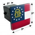 Georgia State Flag Tow Trailer Hitch Cover Plug Insert