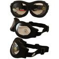 Birdz Eyewear The Buzzard Padded Motorcycle Riding Goggle Fits Over Glasses Black Frame Clear Lens 