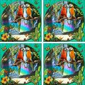 Ceramic Accent Tile Set Macaw Waterfall Ii By Jeff Wilkie Kitchen Shower Bathroom Interior Spaces 6 Tiles 