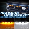 Autorder Compatible With Led Grille Lights Suzuki Jimny 2018-2022 2023 Jb64w Jb74w Accessories Front Warning Bulbs Amber White