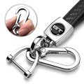 Ford Mustang Gt In Black Real Carbon Fiber Loop-strap Chrome Hook Key Chain