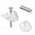 Uxcell 22set Glass Retainer Clips Kit 21mm Plastic Cabinet With Screws For Fixing 6mm Thick Doors Mirror Clear