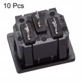 Uxcell C14 Panel Mount Plug Adapter Ac 250v 10a 3 Pins Iec Inlet Power Connector Socket Straight Pack Of 10