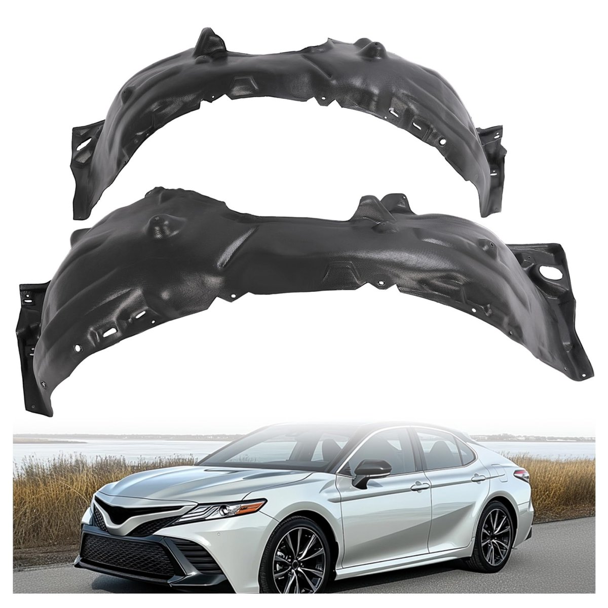 Front Fender Liner Inner Panel Set For 2018 To 2024 Toyota Camry Se Xse Trd Without Insulation Foam Driver And Passenger Side