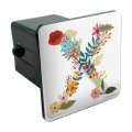 Letter X Floral Monogram Initial Tow Trailer Hitch Cover Plug Insert