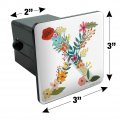 Letter X Floral Monogram Initial Tow Trailer Hitch Cover Plug Insert