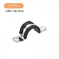 Uxcell 12pcs 25mm 1 Cable Clamp Rubber Pipe Strap Cushioned 304 Stainless Steel Hose U Shape Metal Tube Holder For Wire
