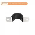 Uxcell 12pcs 25mm 1 Cable Clamp Rubber Pipe Strap Cushioned 304 Stainless Steel Hose U Shape Metal Tube Holder For Wire
