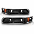 Amerilite Bumper Parking Turn Signal Lights Black Set For Chevy Silverado Suburban Tahoe Passenger And Driver Side