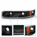 Amerilite Bumper Parking Turn Signal Lights Black Set For Chevy Silverado Suburban Tahoe Passenger And Driver Side