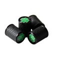 Set Of 4 Auto Tire Valve Stem Cap Cover With Four-leaf Clover Emblem Lucky Badge For Car Pickup Trunk Motorcycle Exterior Decal 