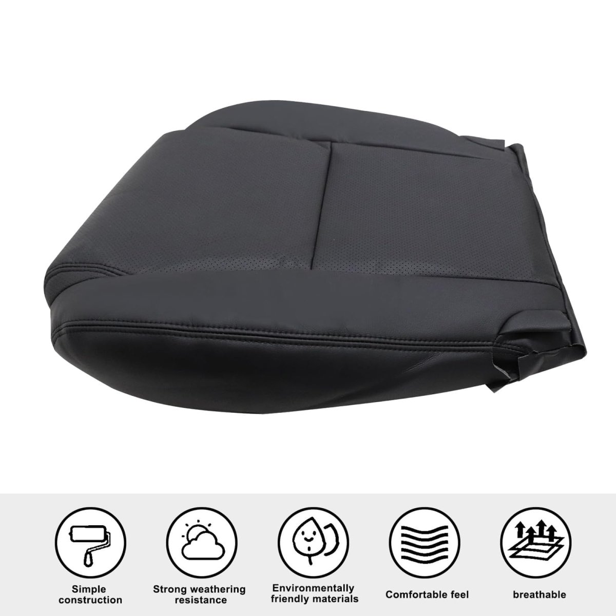 Front Passenger Side Bottom Microfiber Leather Replacement Seat Cover Black Lc20 Lb20 For Lexus Gs300 Gs350 Gs430 Gs450h Gs460