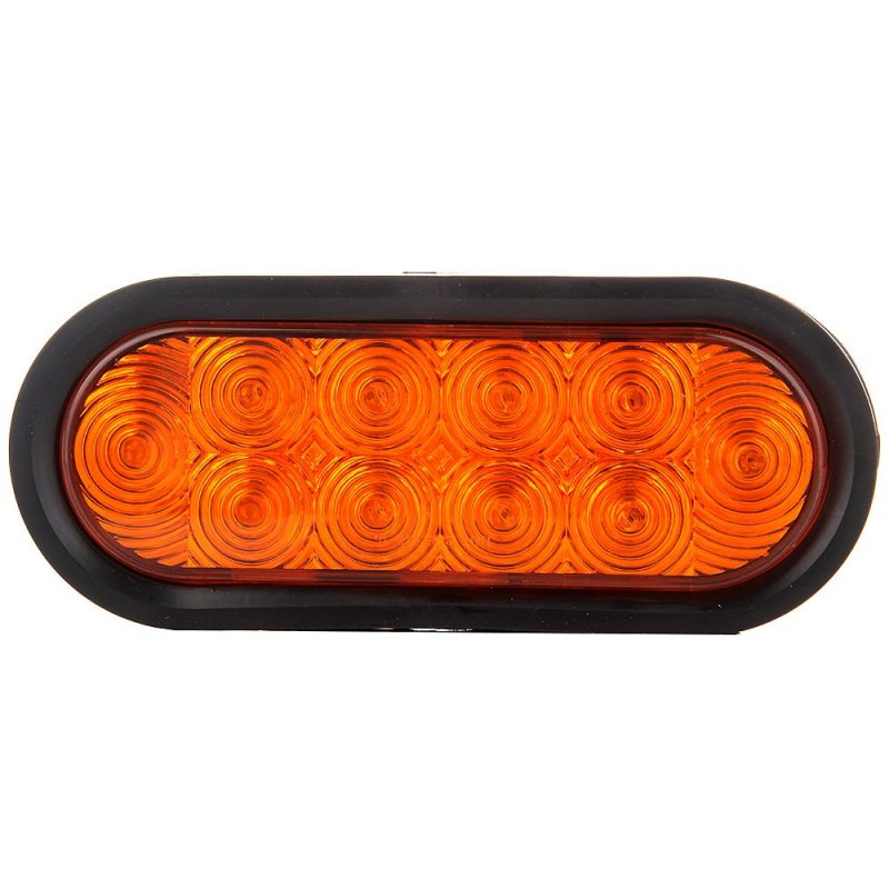 6 In Amber Led Trailer Tail Lights Assembly 2 Piece 10led Flush Mount Turn Signals For Rv Truck And Car Marker 12 Volts