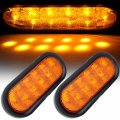 6 In Amber Led Trailer Tail Lights Assembly 2 Piece 10led Flush Mount Turn Signals For Rv Truck And Car Marker 12 Volts