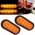 6 In Amber Led Trailer Tail Lights Assembly 2 Piece 10led Flush Mount Turn Signals For Rv Truck And Car Marker 12 Volts