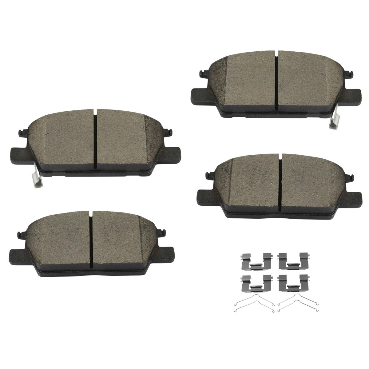 Front D1913 Ceramic 4pcs W Hardware Disc Brake Pad Set