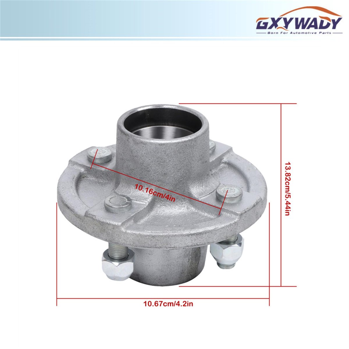 4 On In Galvanized Trailer Hub Replacement For 2000 Lbs 1 Spindle With Nuts