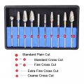 Airgoesin 10pcs Hp Tungsten Carbide Cutter Kit Burs Lab Buffing Drill Polisher 3 32 2 35mm Shank