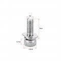 Uxcell M3 X 8mm Stainless Steel Hex Socket Head Cap Screws Bolts Combine With Spring Washer And Plain Washers 10pcs