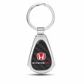Ipick Image Compatible With Honda Red Logo Civic Si Real Black Carbon Fiber Chrome Metal Teardrop Key Chain
